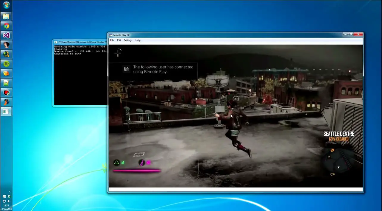 Remote Play PS4 on PC infamous first light