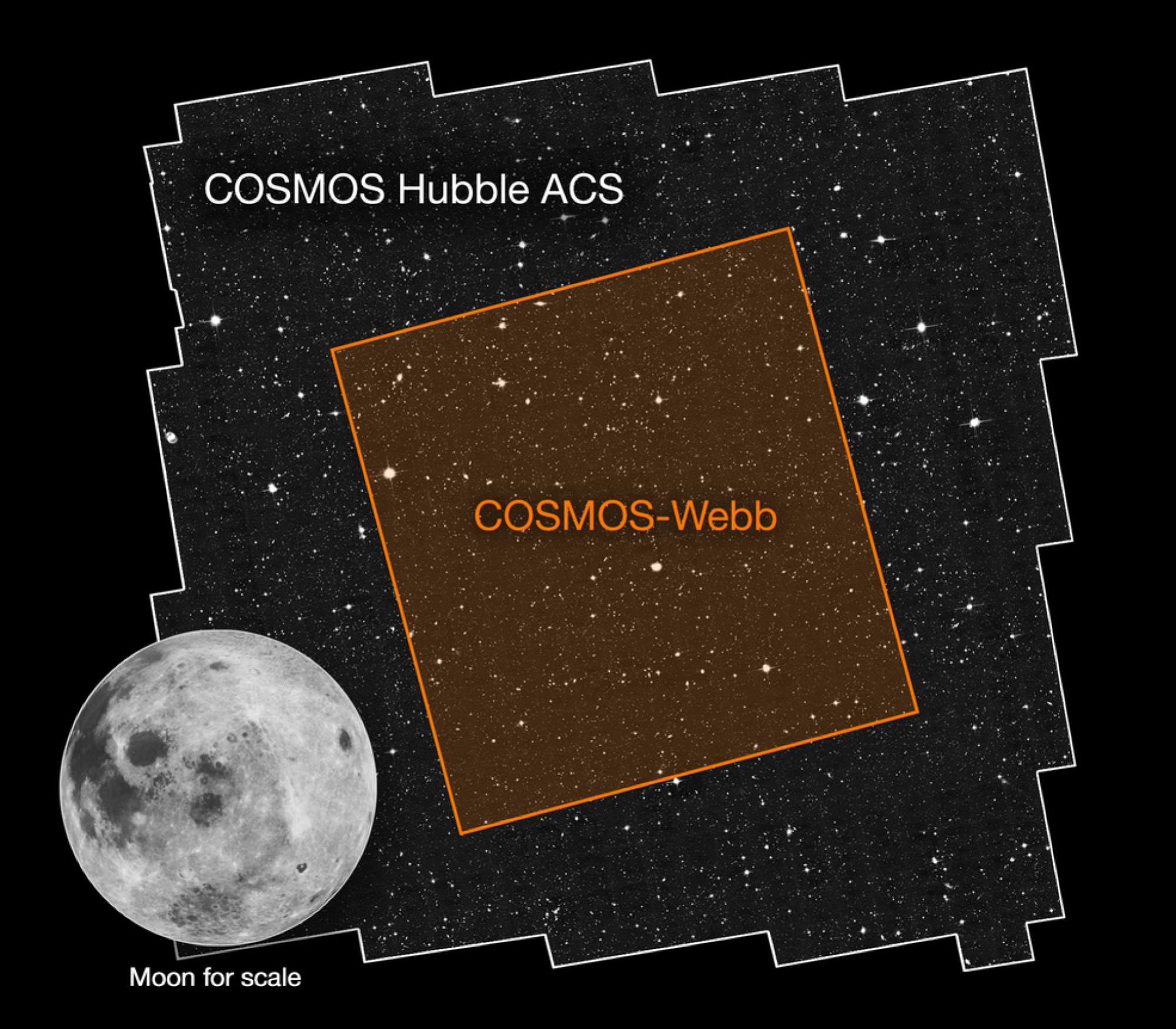 Comparaison du champ profond de Webb à celui de Hubble