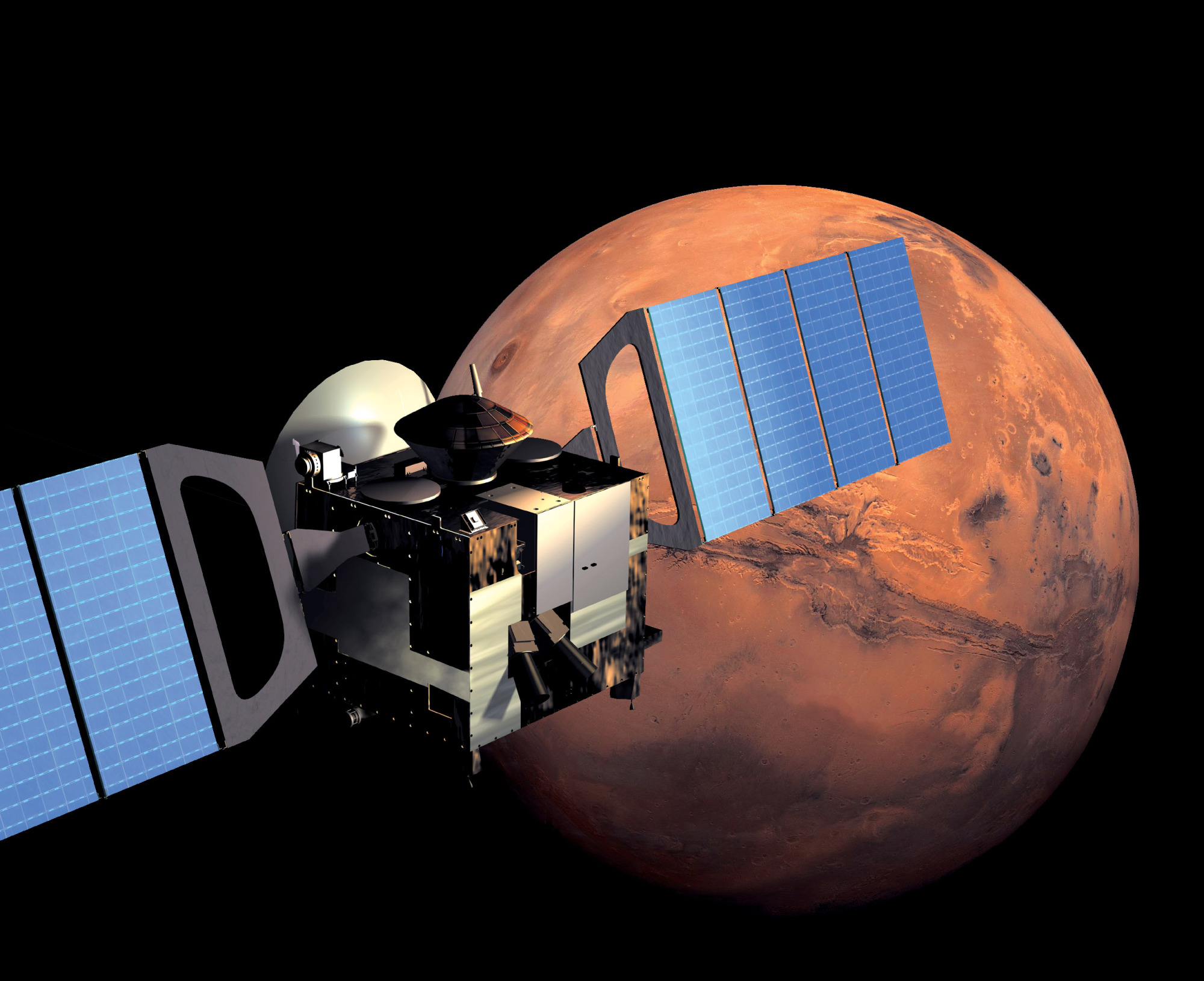 Vaisseau spatial Mars Express en orbite autour de Mars
