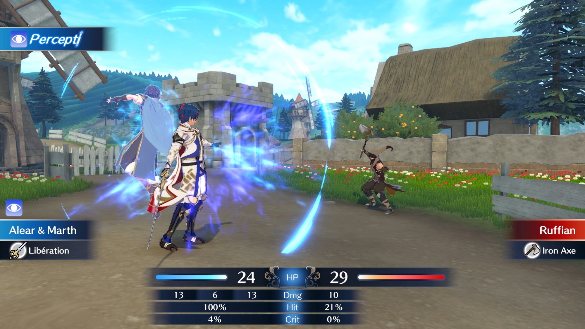 Capture d'écran de combat Fire Emblem Engage