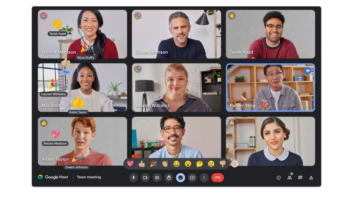 Les emoji réagissent enfin sur Google Meet