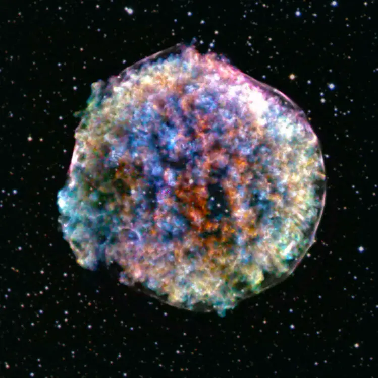 L'étoile explosée Tycho, appelée Tycho Supernova. 