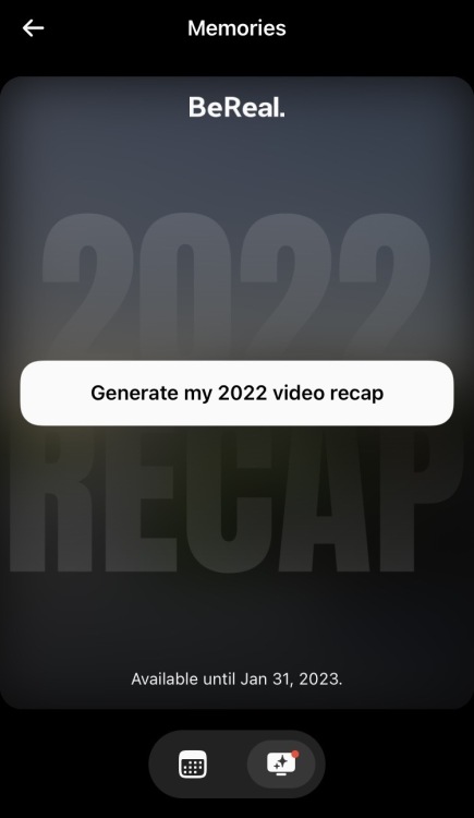 L'écran Récapitulatif 2022 de BeReal. 