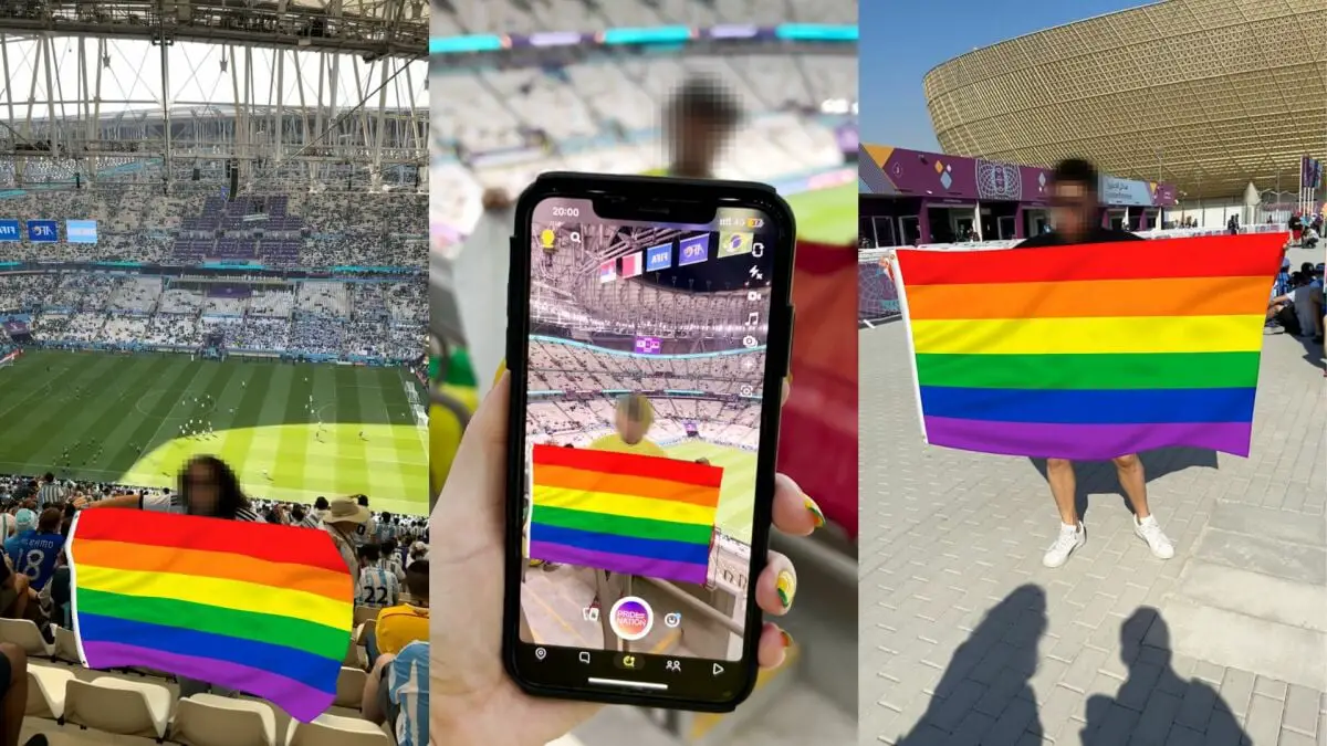 Les manifestants de la Coupe du monde utilisent des filtres AR Snap pour afficher le drapeau de la fierté