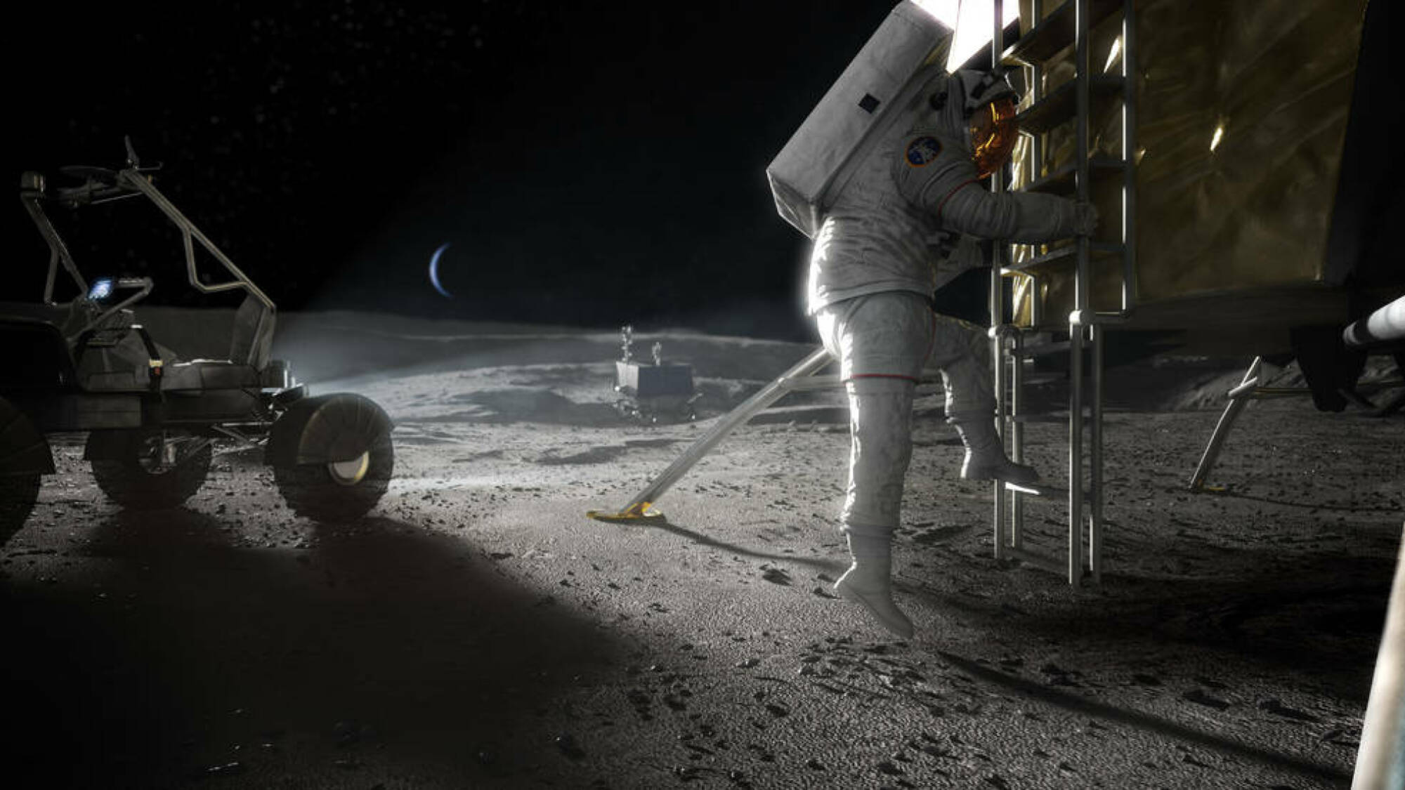 un astronaute marchant sur la lune