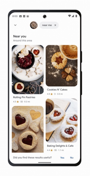 Google Lens indiquant où trouver des cookies linzer à proximité