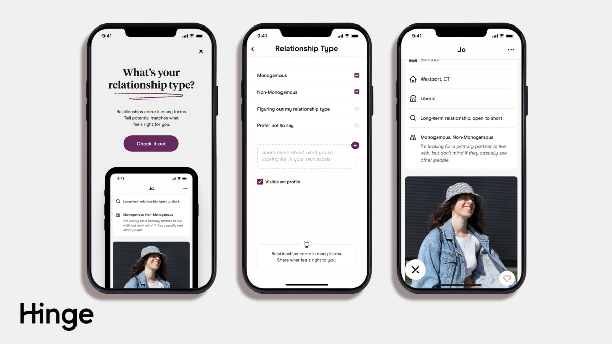Hinge ajoute des étiquettes de monogamie et de non-monogamie pour les profils