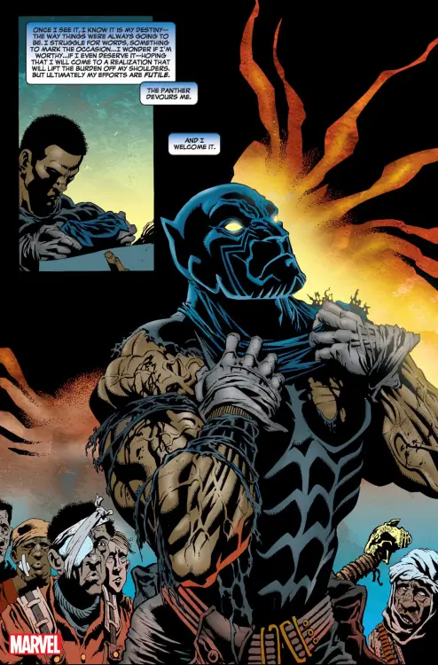 Un panneau de bande dessinée Marvel montrant le roi K'Shamba.