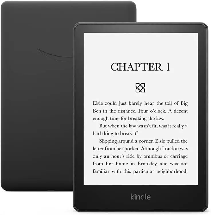 Kindle Paperwhite montrant le premier chapitre d'un livre