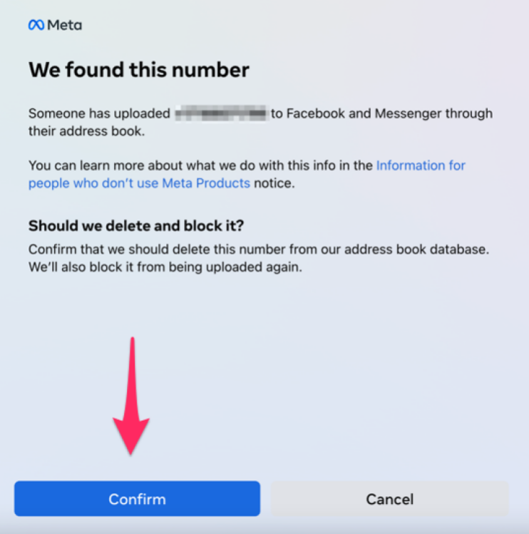 Outil de suppression de contacts Facebook