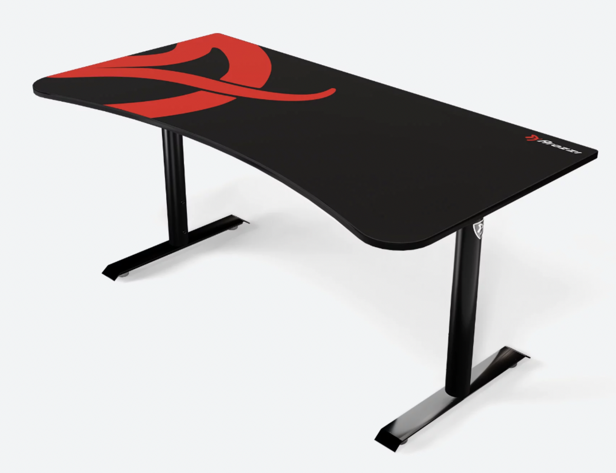 bureau noir avec design rouge