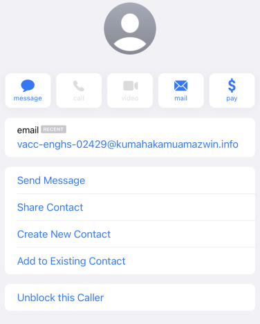 Capture d'écran du spam iMessage