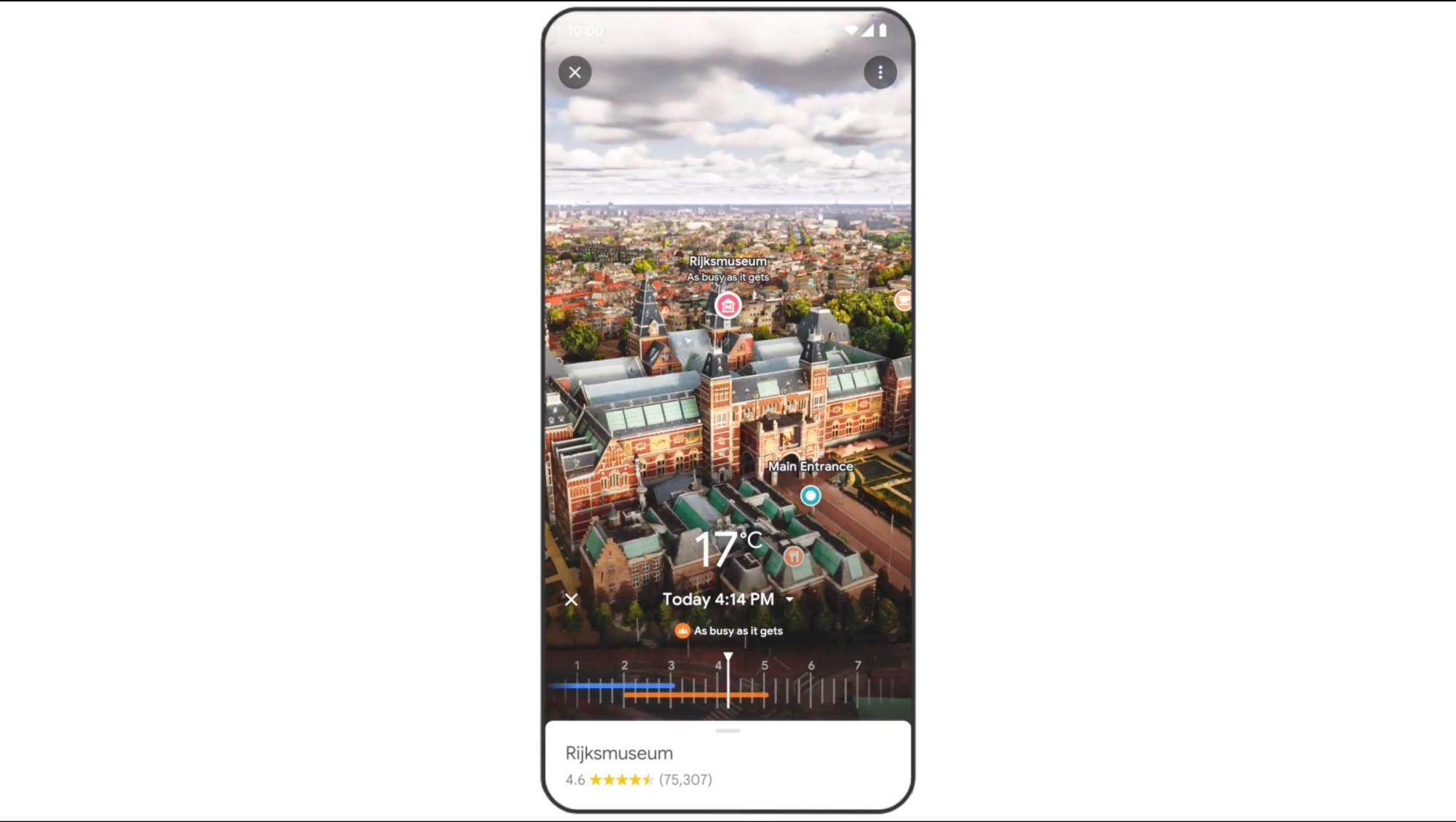 Capture d'écran de la vue immersive du Rijksmuseum dans Google Maps