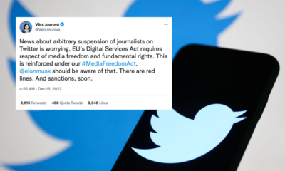 L'UE prévoit de sanctionner Twitter pour sa "suspension arbitraire de journalistes"