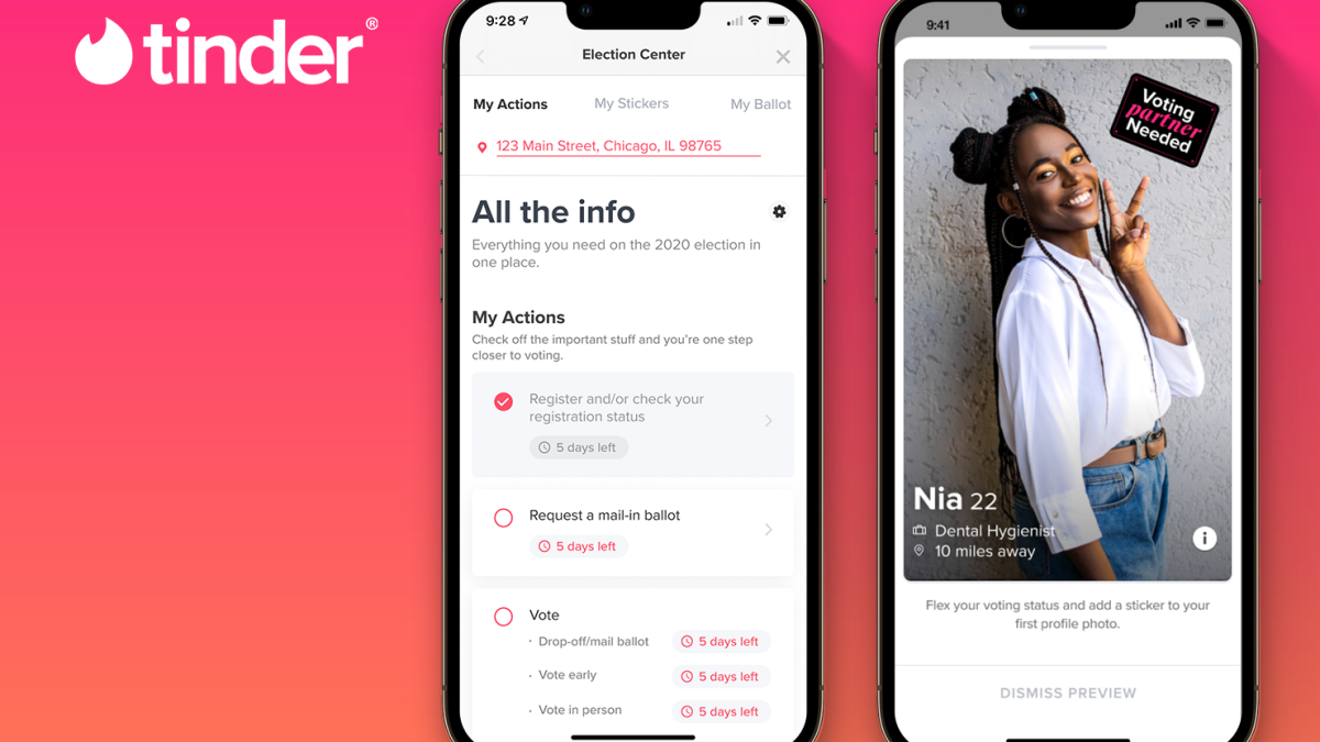 Tinder lance Election Center avant la mi-mandat