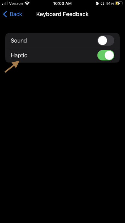 Basculement du clavier haptique de l'iPhone