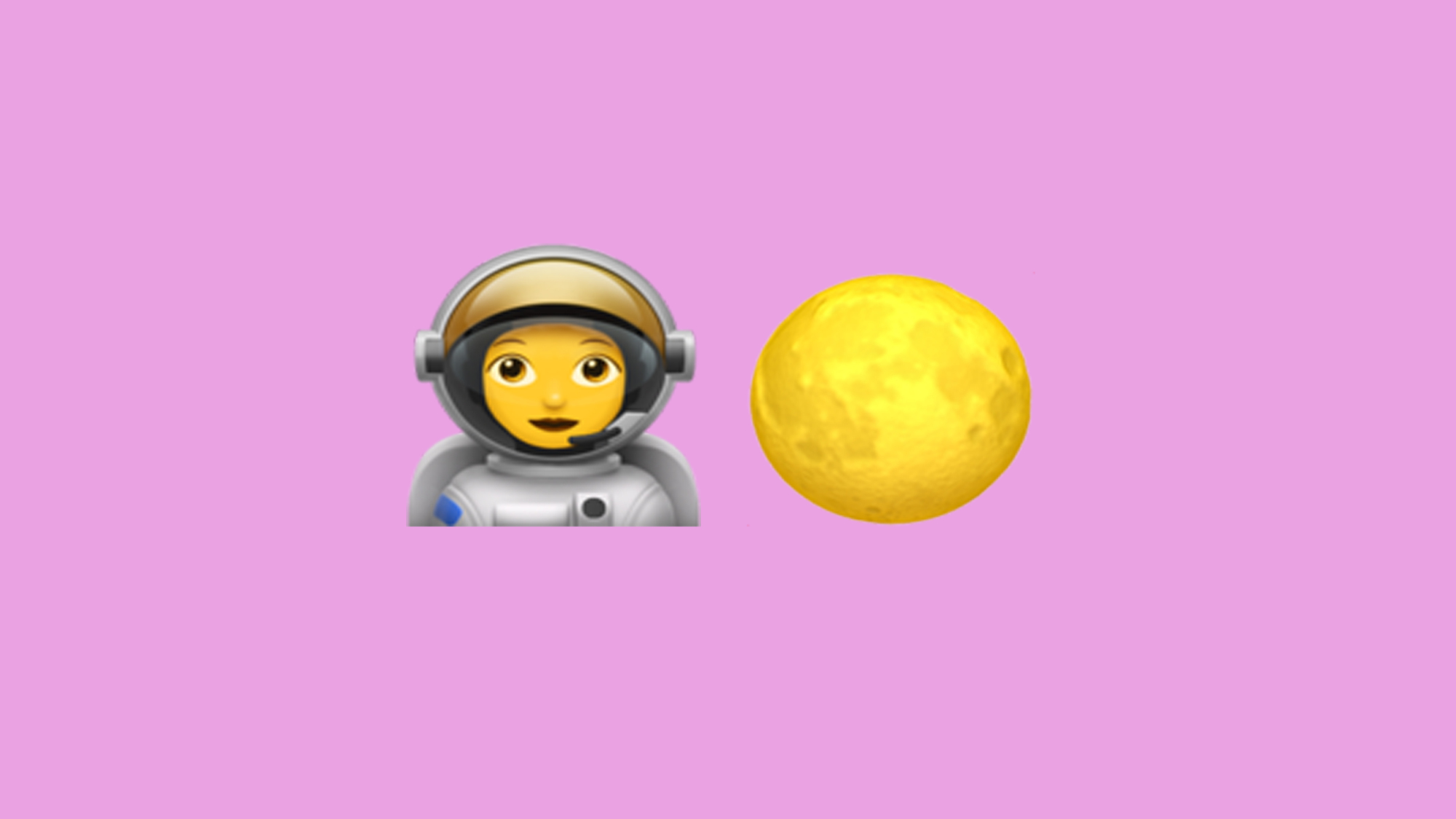 Un emoji d'astronaute à côté d'un emoji de lune.