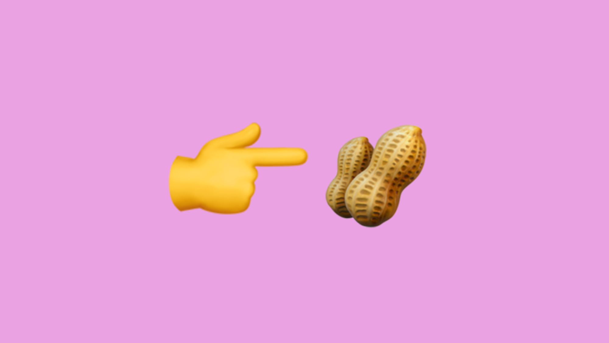 Un emoji pointant du doigt à côté d'un emoji cacahuète.