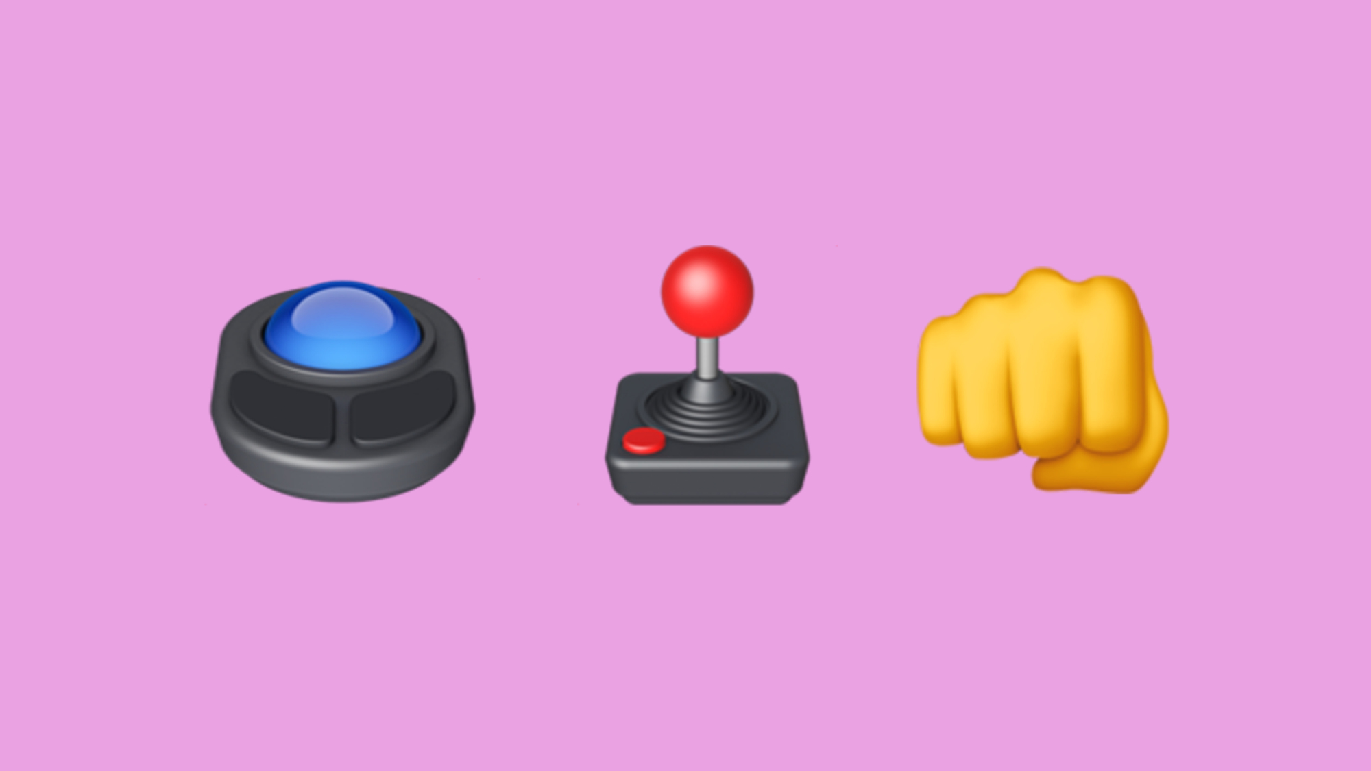 Contrôleur de jeu, joystick et poing emojis.