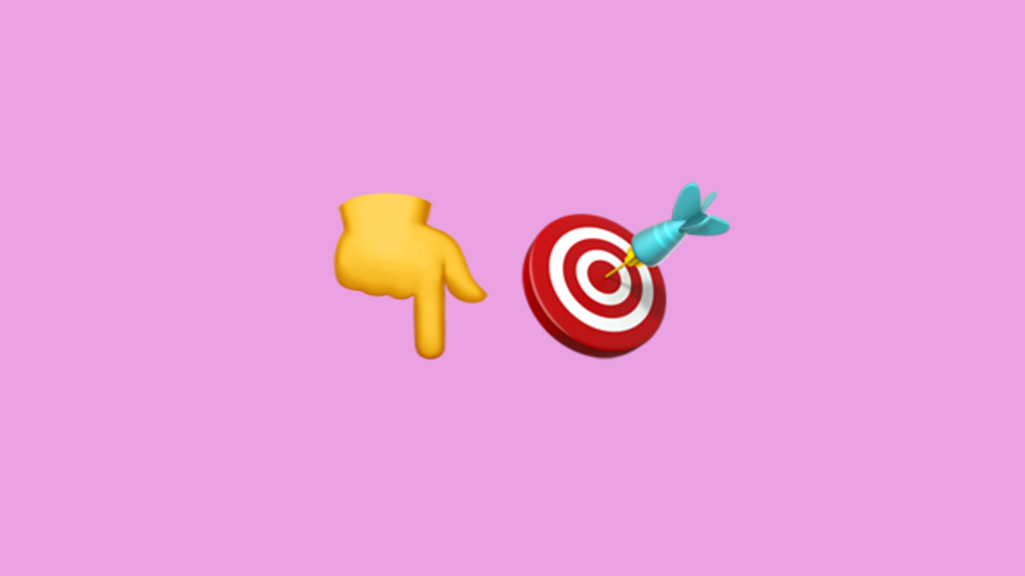 Un emoji main pointant vers le bas, à côté d'un emoji bullseye.