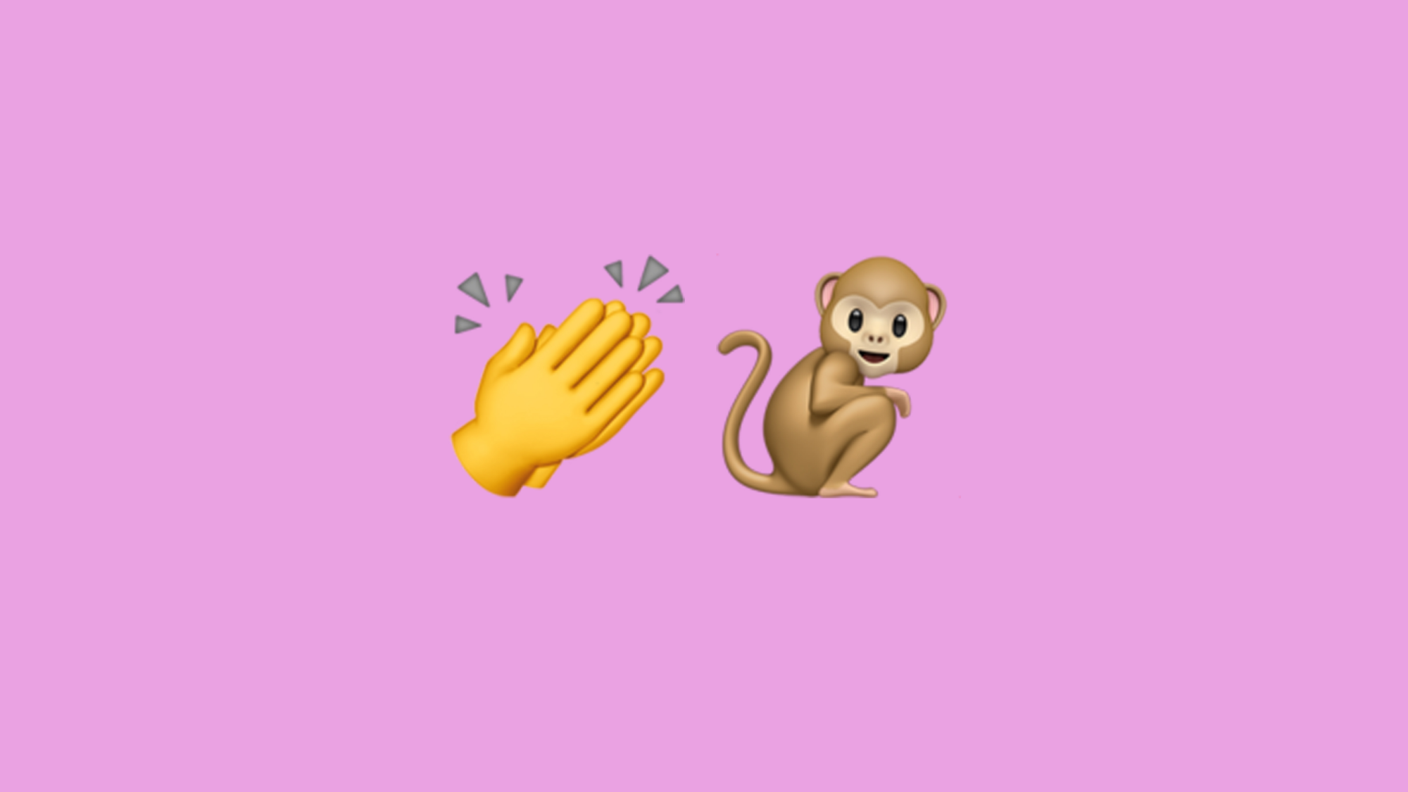 Un emoji applaudissant à côté d'un emoji de singe.