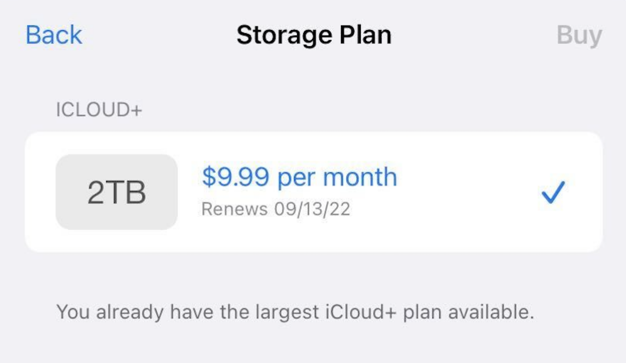 Forfait de stockage iPhone iCloud+