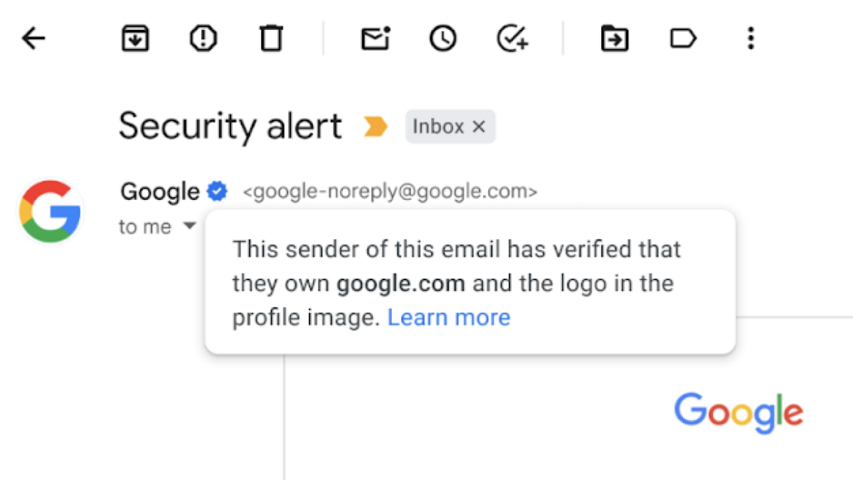 Gmail obtient sa propre coche bleue pour contrecarrer les tentatives de phishing