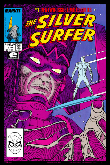 Une image de l'affiche du San Diego Comic-Con 2022 exclusive à Mondo de Marvel pour "Silver Surfer : Parabole."