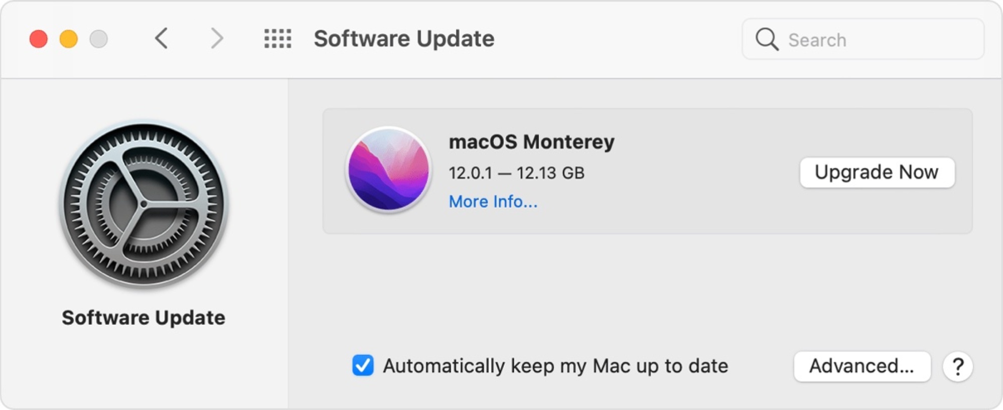 Capture d'écran de Mac indiquant qu'une nouvelle mise à jour macOS est disponible