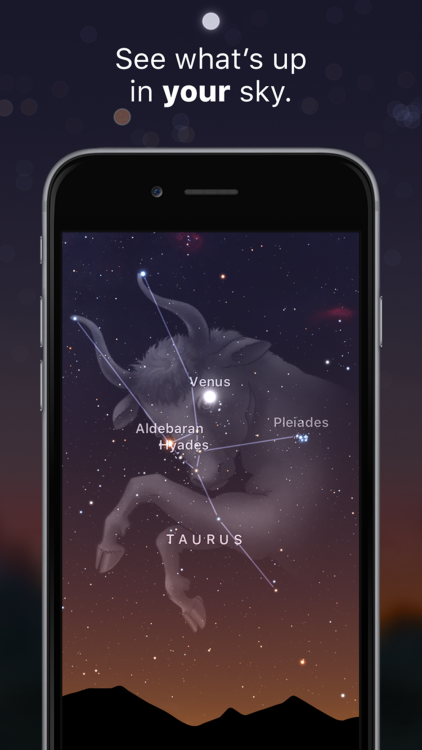 Application de guide du ciel avec une constellation sur un iPhone