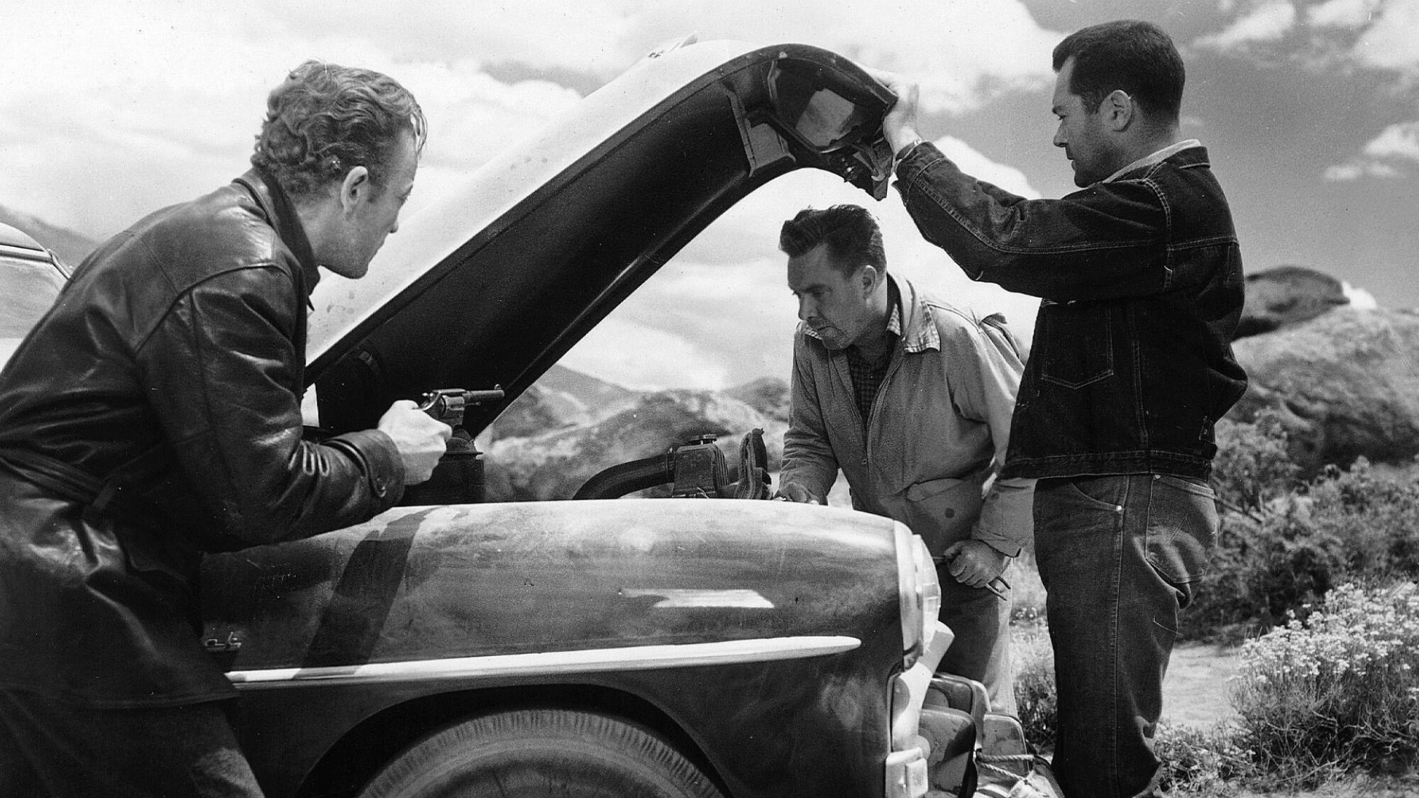 William Talman, Edmond O'Brien et Frank Lovejoy dans "L'auto-stoppeur"