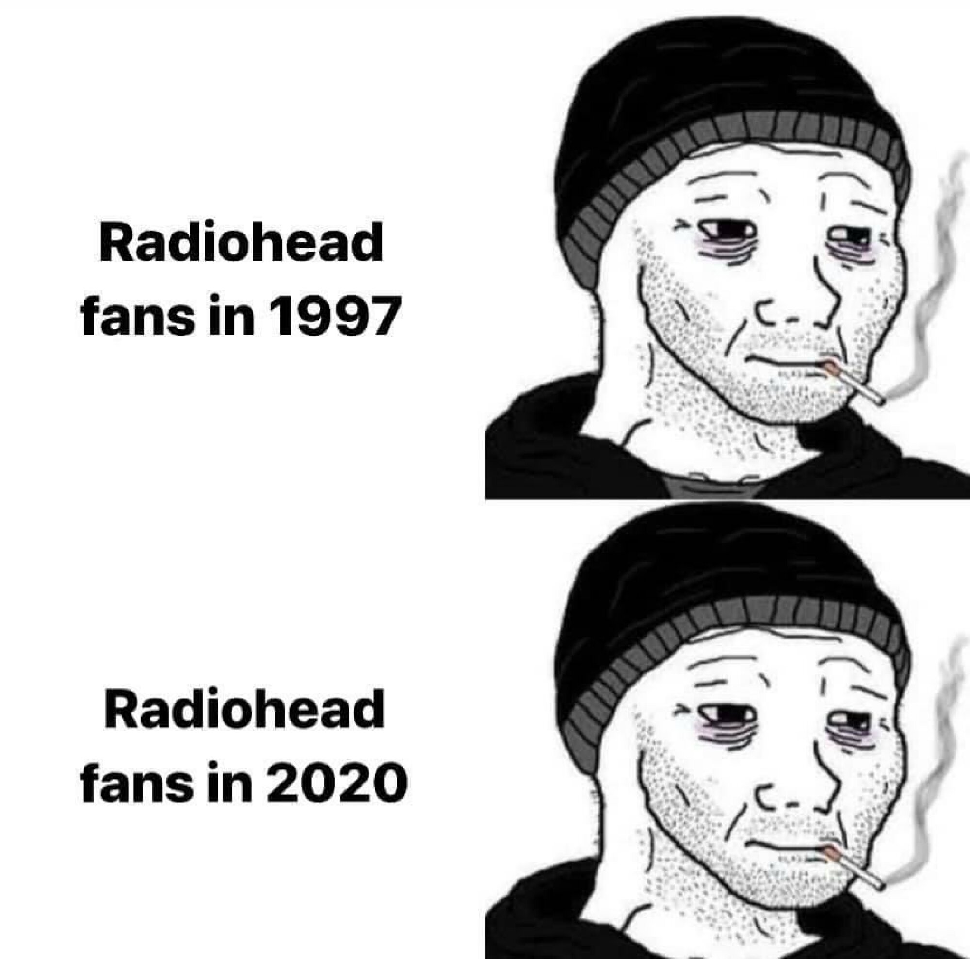 Un mème sur les fans de Radiohead