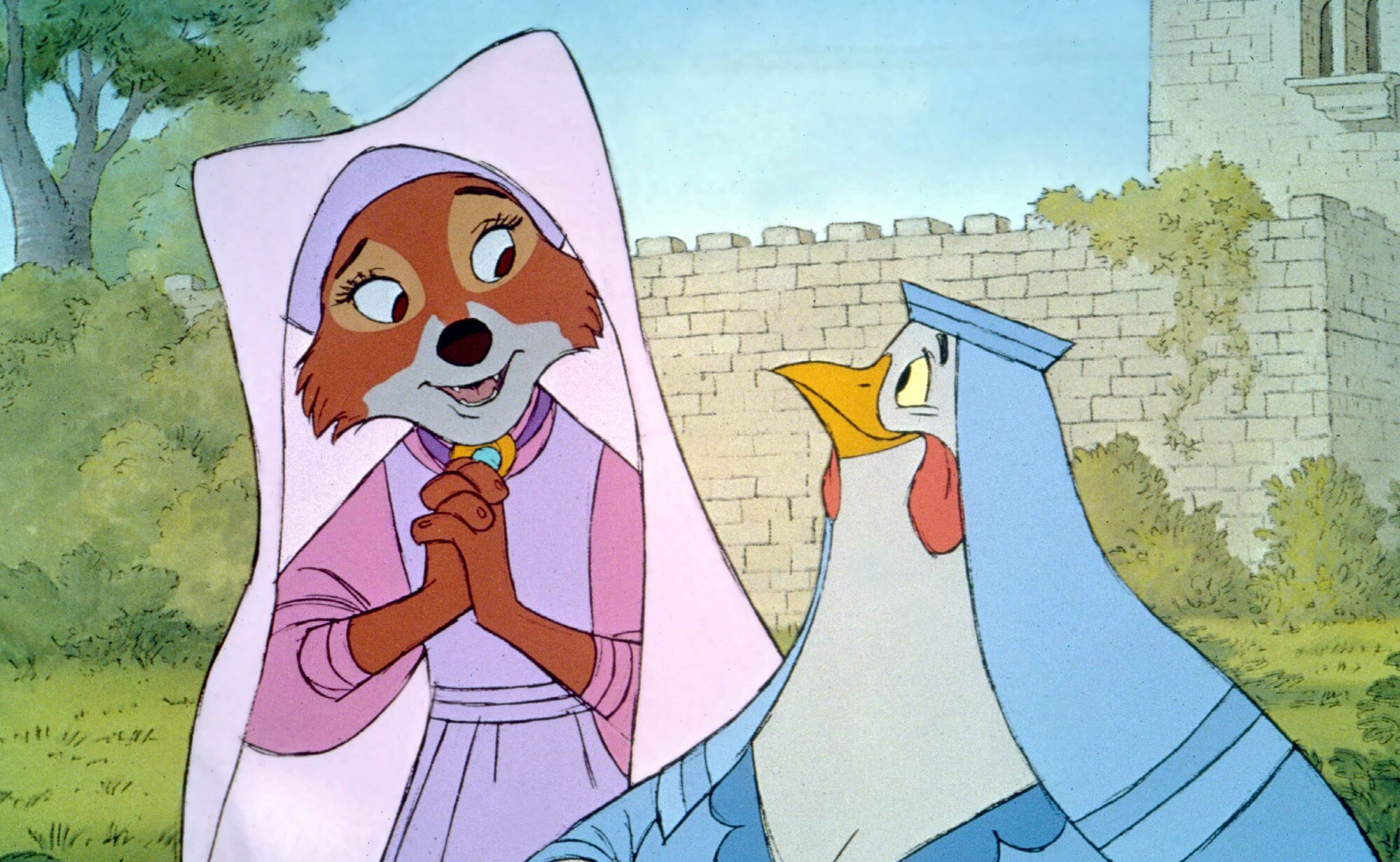 Maid Marian et Lady Kluck du film Robin Hood.