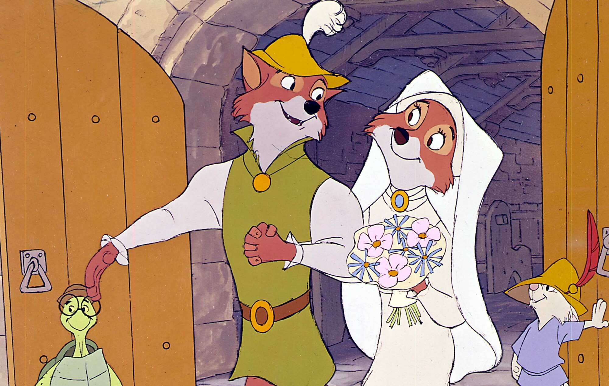 Robin Hood et Maid Marian après la cérémonie de mariage