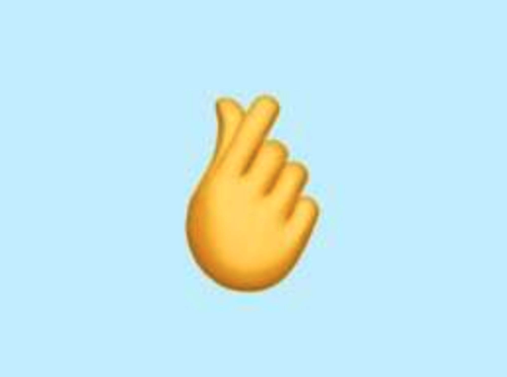 l'emoji doigt-cœur sur fond bleu clair