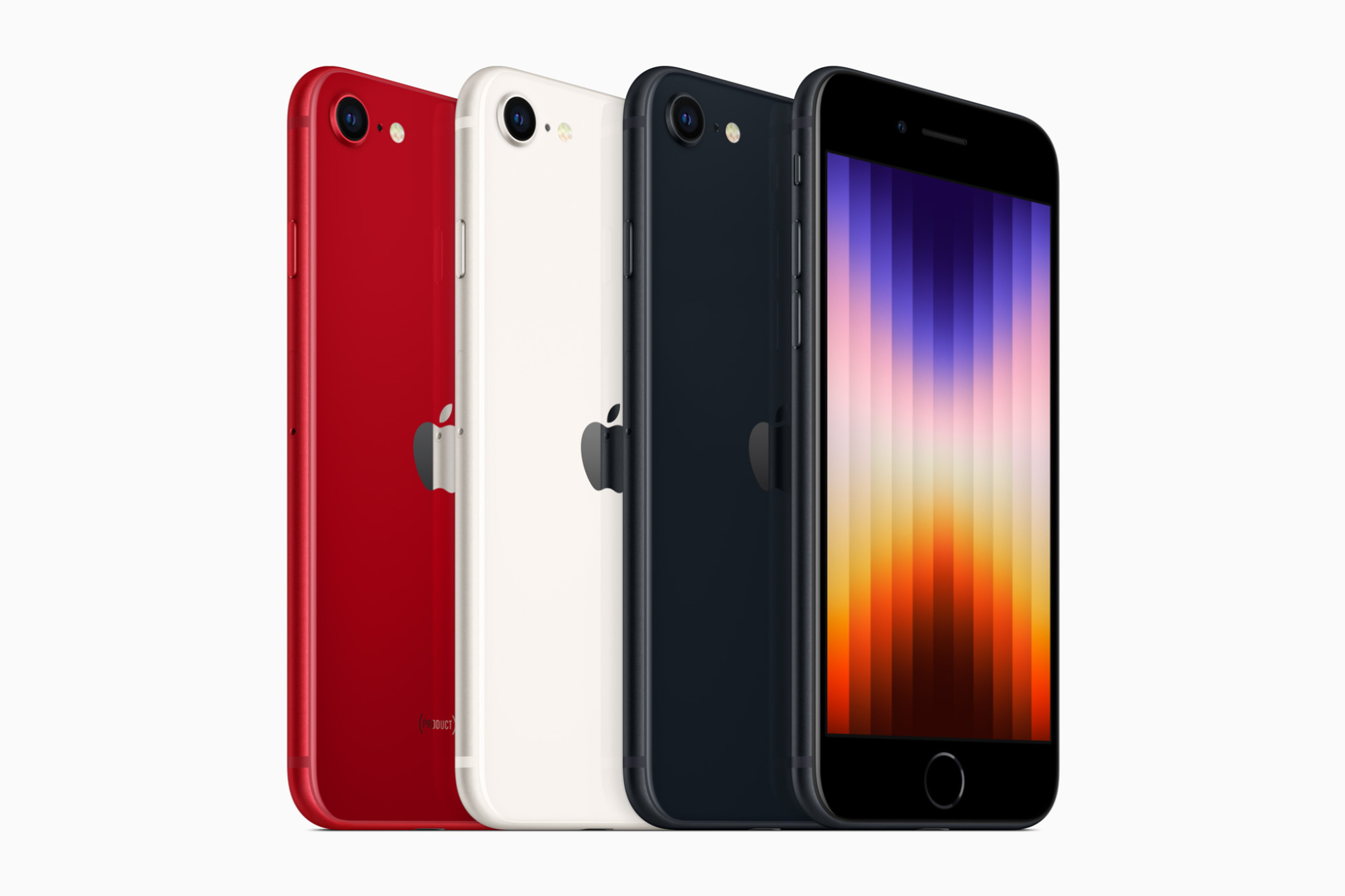 Image de l'iPhone SE 3 en différentes couleurs