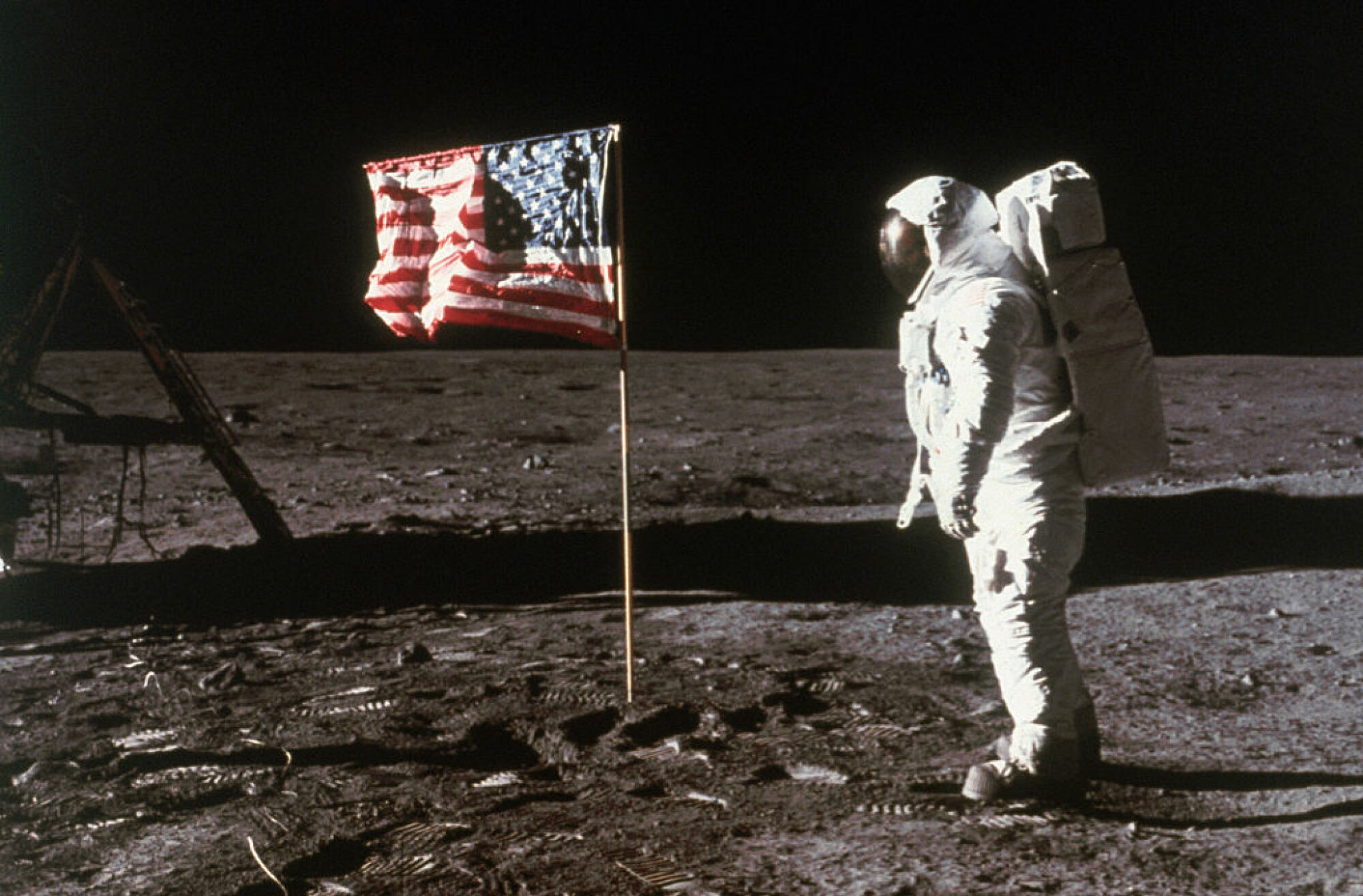 L'astronaute Buzz Aldrin explore la lune