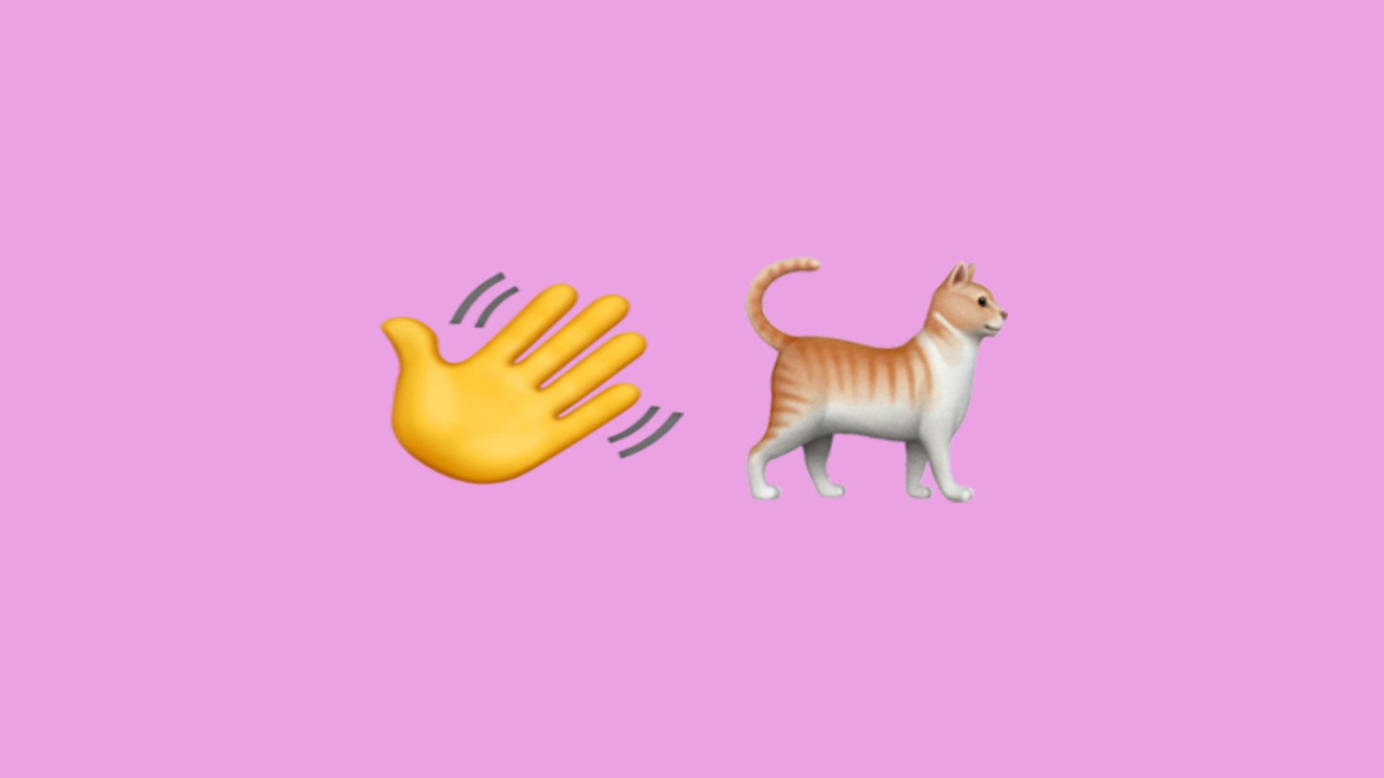 Un emoji de vague à côté d'un emoji de chat.