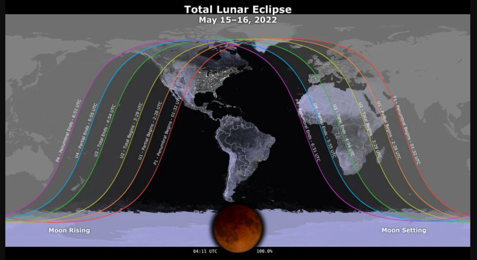 l'éclipse lunaire totale des 15 et 16 mai 2022