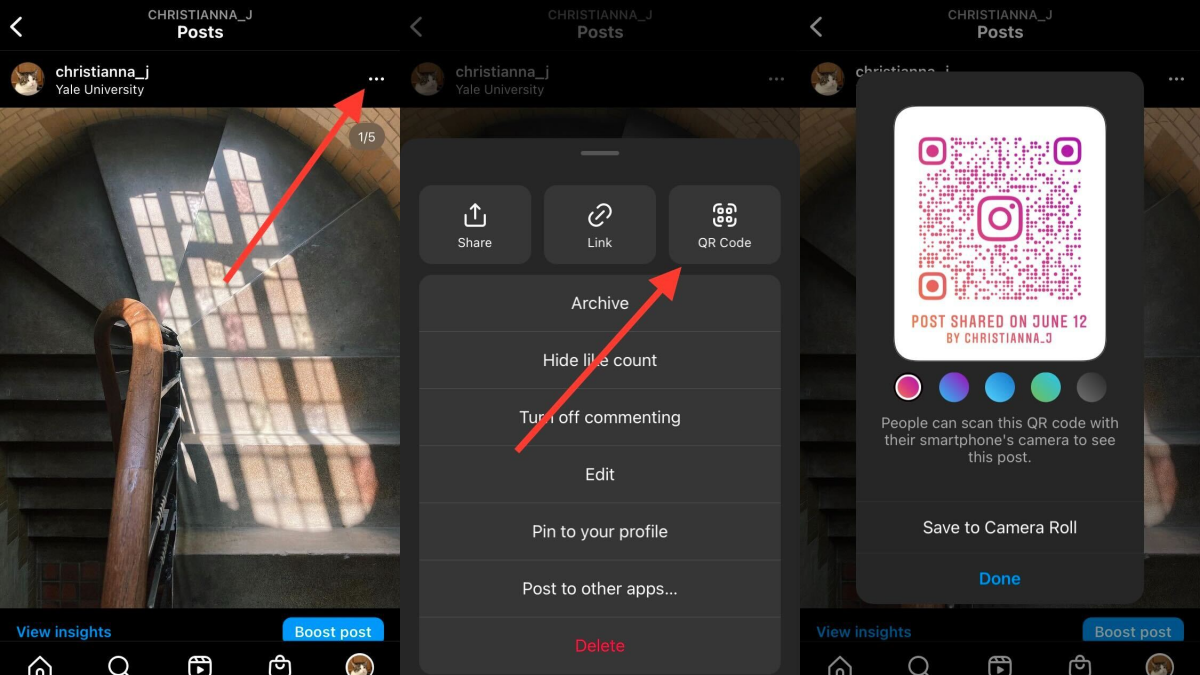 Instagram vient d'ajouter discrètement des codes QR pour les publications