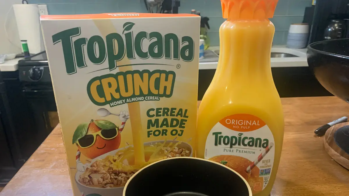 Les céréales de Tropicana faites pour le jus d'orange sont bonnes si vous n'ajoutez pas de jus d'orange