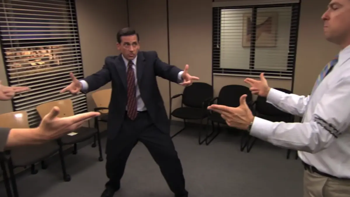 Les stars de "The Office" discutent de ce célèbre mème des armes à feu