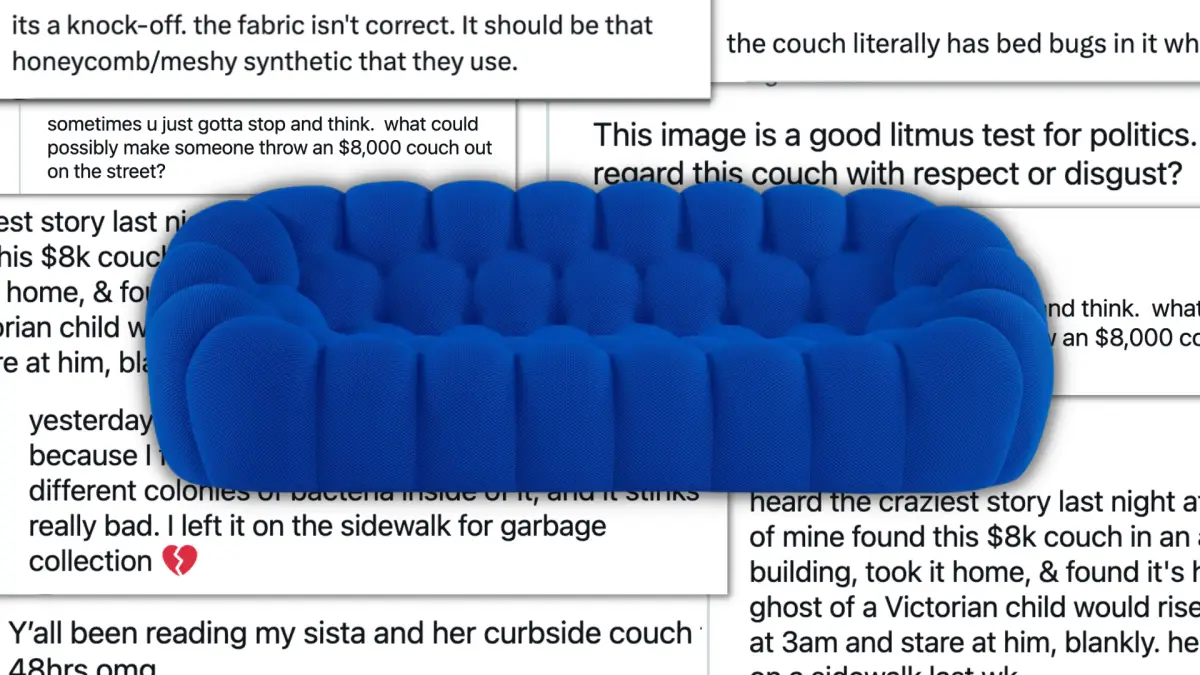 Pourquoi tout le monde sur Twitter parle-t-il de ce canapé bleu ?
