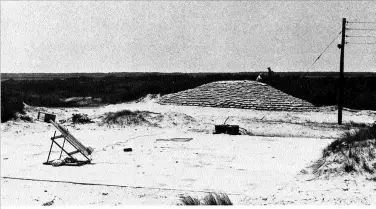 dalle de lancement rustique en attente de fusées à Wallops Island en 1945