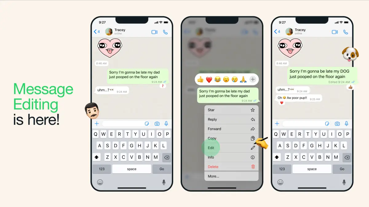WhatsApp permet enfin de modifier les messages, mais il faut être rapide