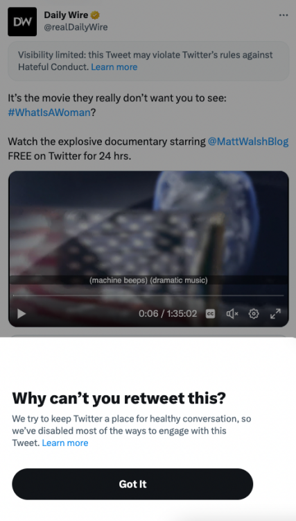 Le tweet du Daily Wire