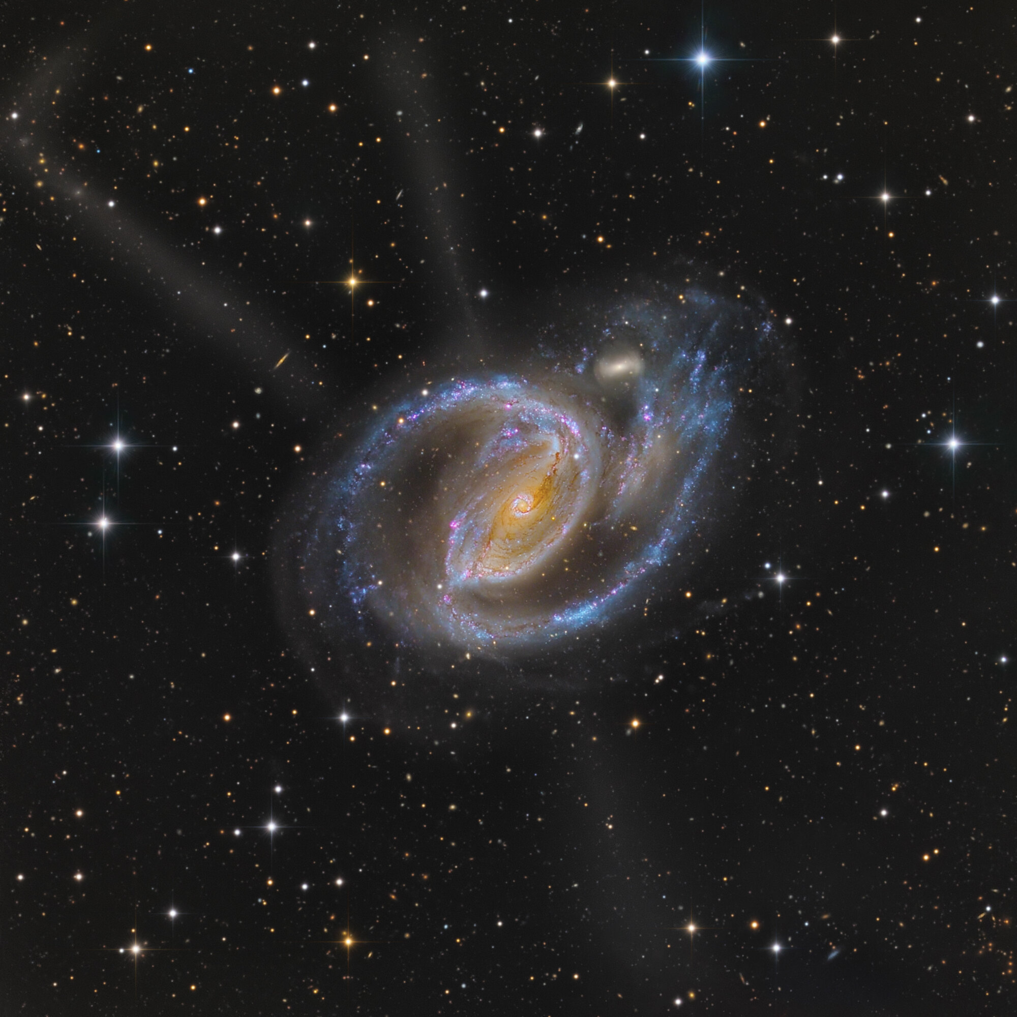 Une galaxie spirale vue dans l'espace.