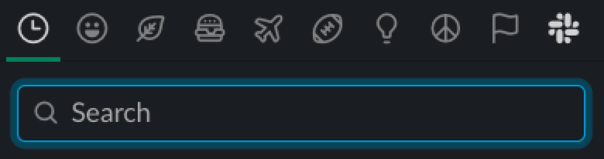 La barre de recherche emoji dans Slack.