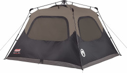 Tente de camping cabine Coleman pour 4 personnes de couleur gris-brun foncé sur fond blanc