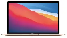MacBook air en or avec économiseur d'écran abstrait coloré